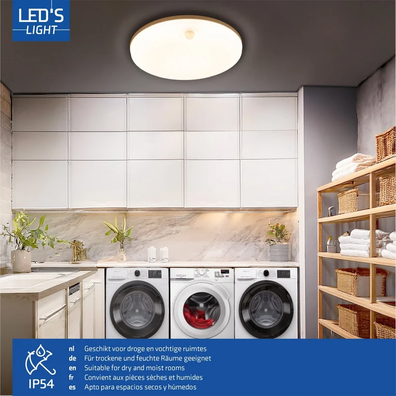LED Deckenleuchte mit Sensor 16W 2880lm 3000/4000/6000K IP54 Weiß - LED's Light