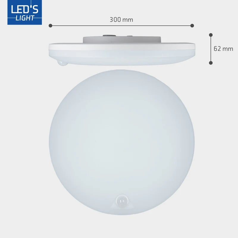 LED Deckenleuchte mit Sensor 16W 2880lm 3000/4000/6000K IP54 Weiß - LED's Light