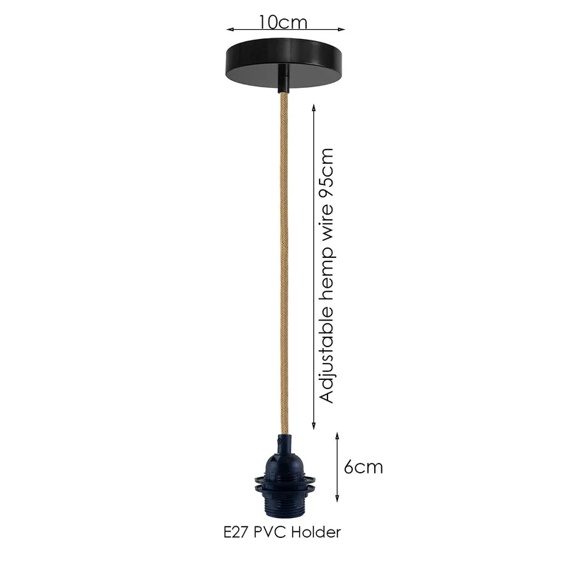 1m Deckenlampe Textilkabel mit Fassung E27 ~3295