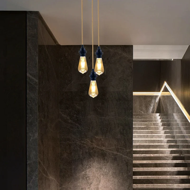 1m Deckenlampe Textilkabel mit Fassung E27 ~3295