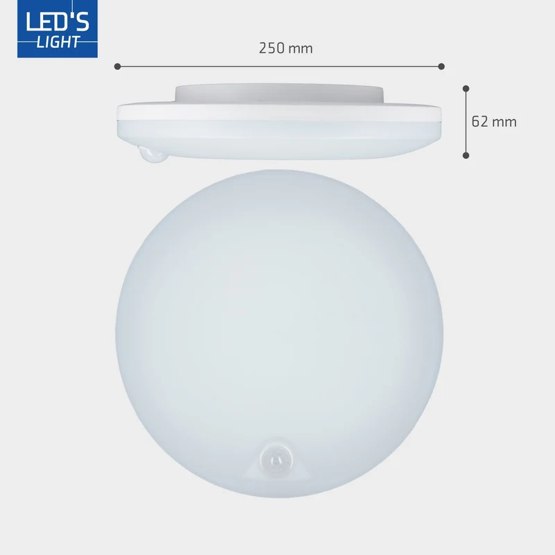 LED Deckenleuchte mit Sensor 8W 1440lm 3000/4000/6000K IP54 Weiß - LED's Light Pro