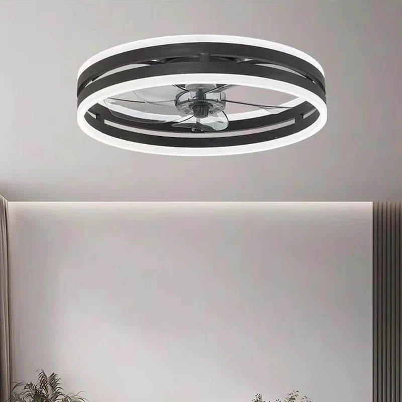 Fandelier Ceiling Fan with Light Minimalist Round LED