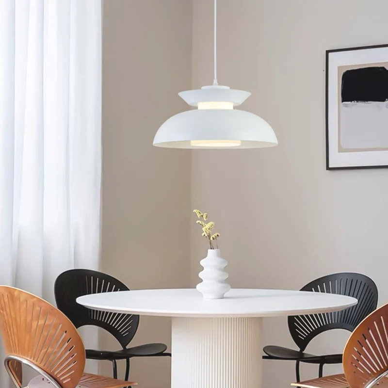 Pendant Hanging Light Macaron Aluminum String UFO Bowl Nordic, 5 Colors
