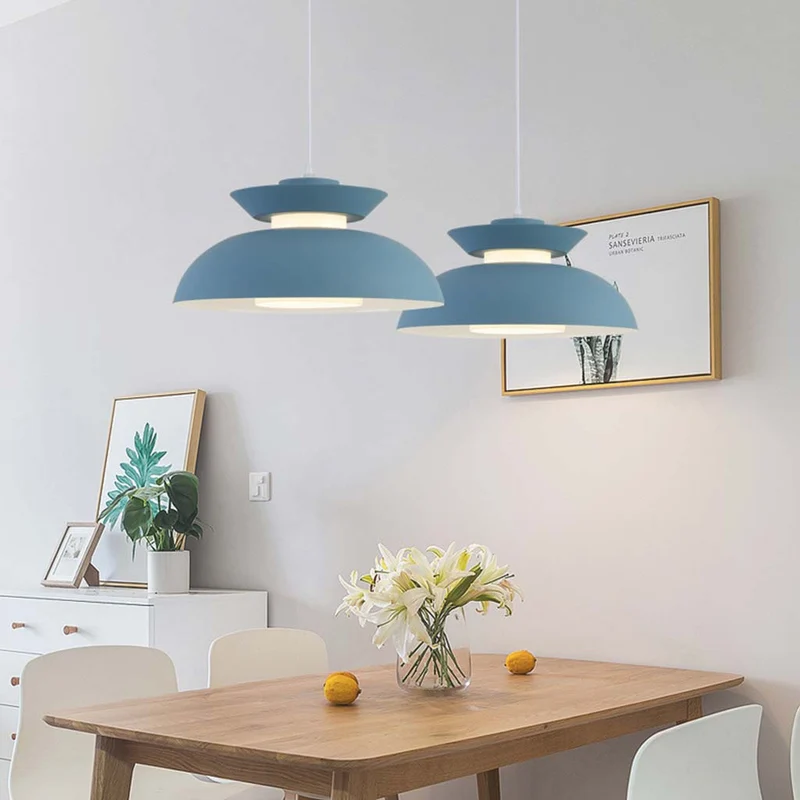 Pendant Hanging Light Macaron Aluminum String UFO Bowl Nordic, 5 Colors