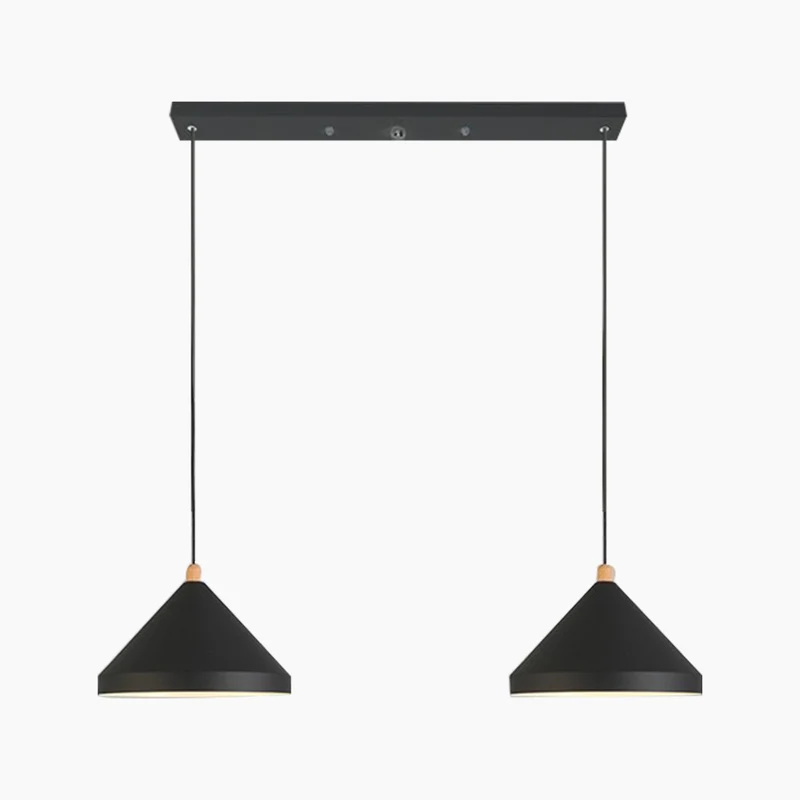 Pendant Light Cone String Modern for Dining Room/Restaurant, Black/White