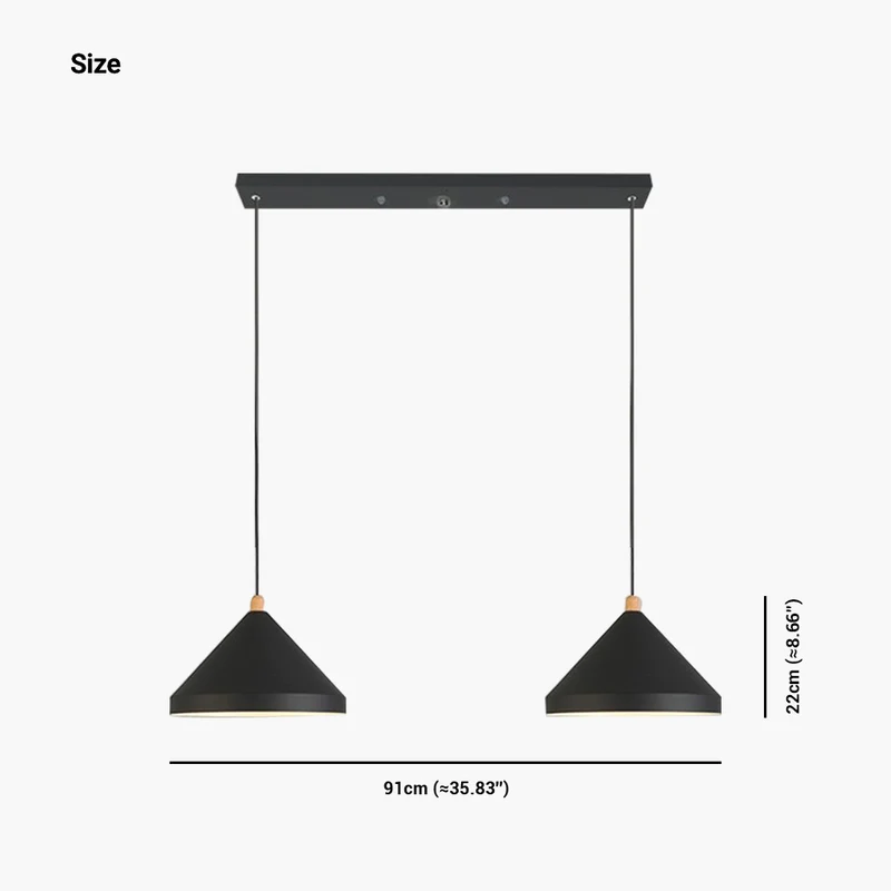 Pendant Light Cone String Modern for Dining Room/Restaurant, Black/White