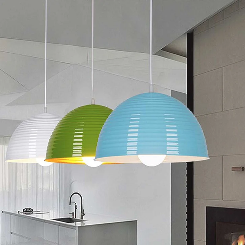 Pendant Light Pot Lid Metal Dome Minimalist for Kitchen/Dining Room, 6 Colors