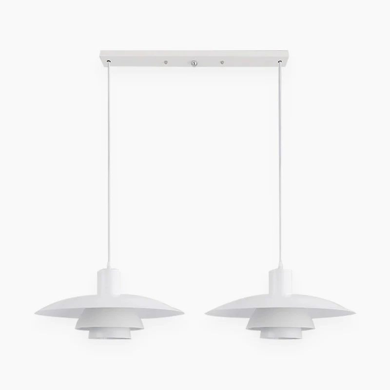Pendant Light Fixture Modern Iconic Aluminum 3 Shade for Dining Room, White