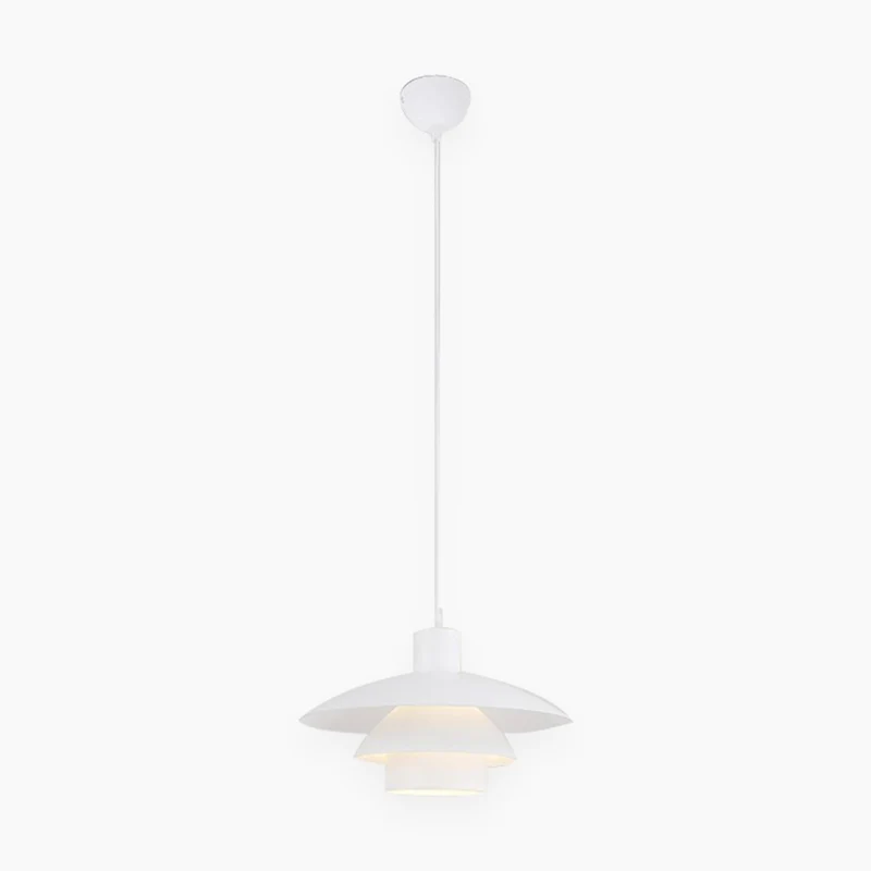 Pendant Light Fixture Modern Iconic Aluminum 3 Shade for Dining Room, White