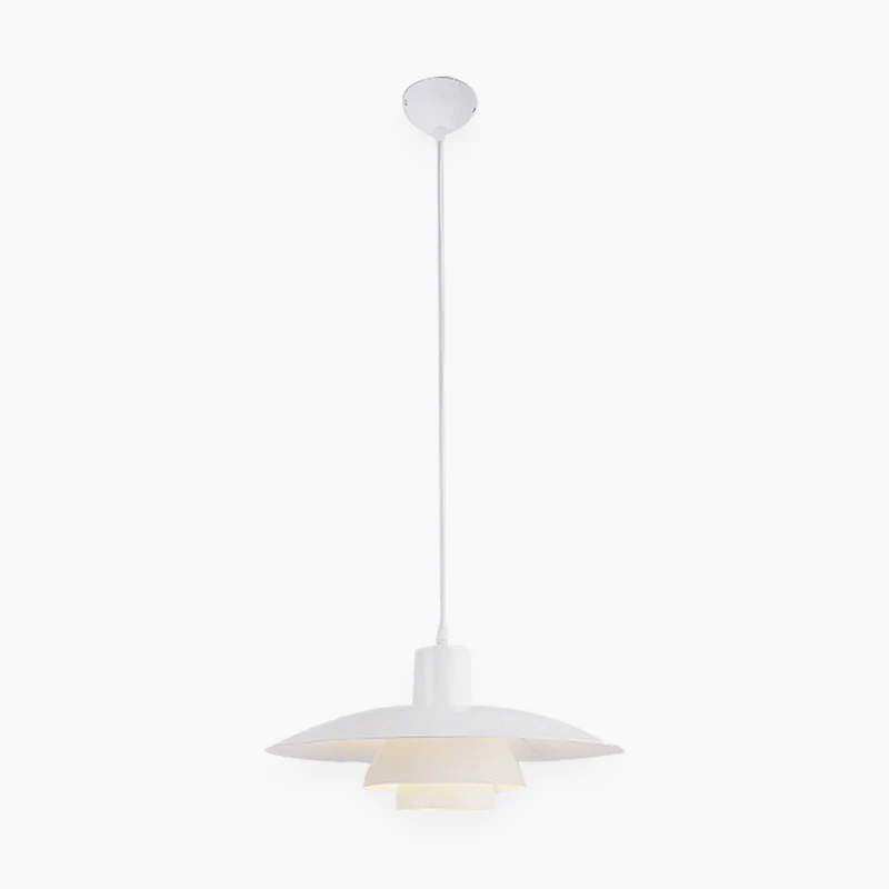 Pendant Light Fixture Modern Iconic Aluminum 3 Shade for Dining Room, White