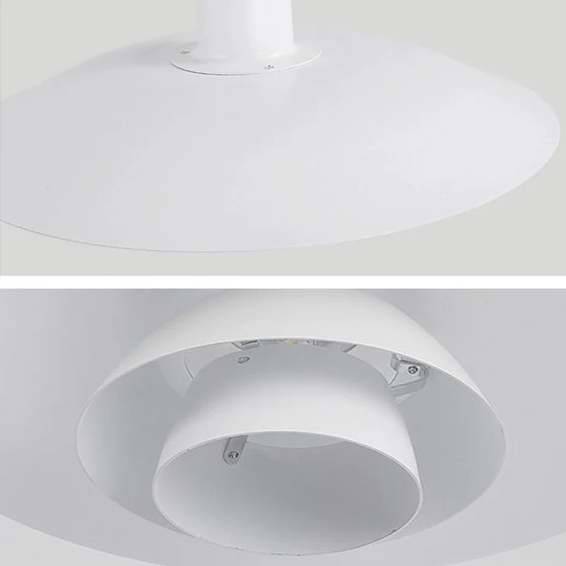 Pendant Light Fixture Modern Iconic Aluminum 3 Shade for Dining Room, White