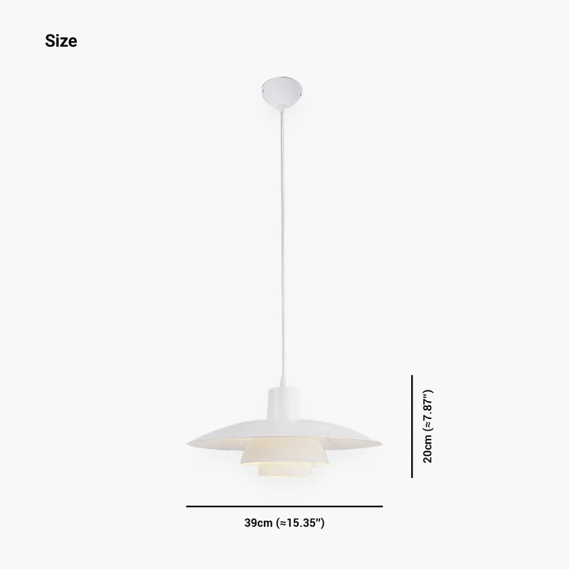 Pendant Light Fixture Modern Iconic Aluminum 3 Shade for Dining Room, White
