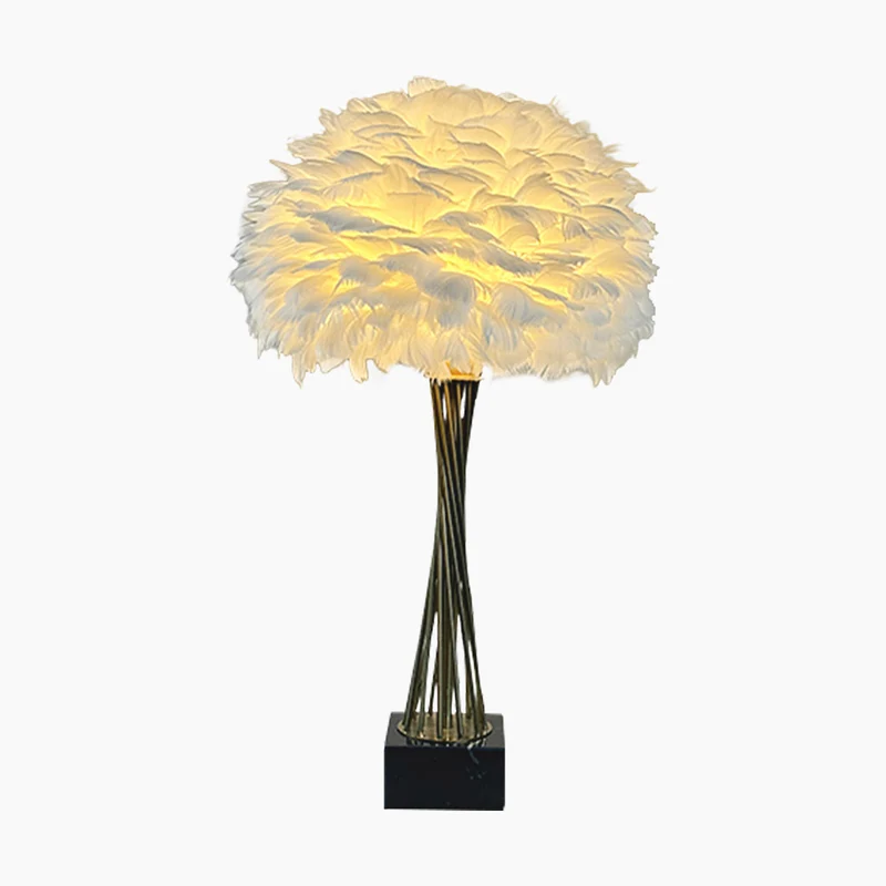 Feather Table Lamp Romantic Trophy for Bedroom