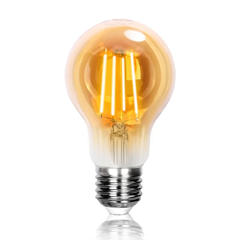 LED-Filament-Bernsteinlampe 4W A60 E27 - 2200K | Warmweiß
