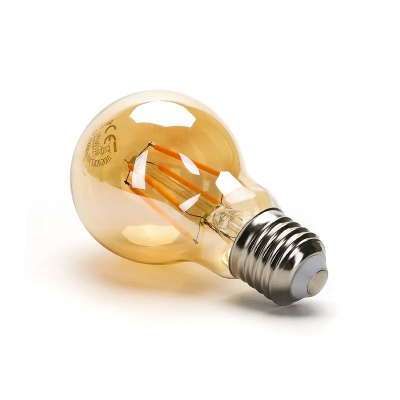 LED-Filament-Bernsteinlampe 4W A60 E27 - 2200K | Warmweiß