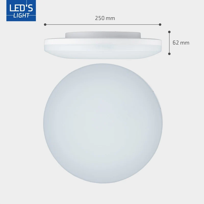 LED Deckenleuchte 120° 8W 1440lm 3000/4000/6000K IP54 Weiß - LED's Light