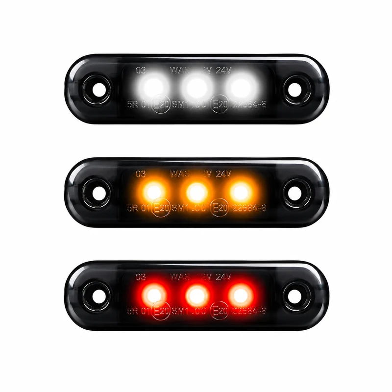 WAS Schwarz getönte Positionsleuchte / Superdunkle Linse / 3 LEDs