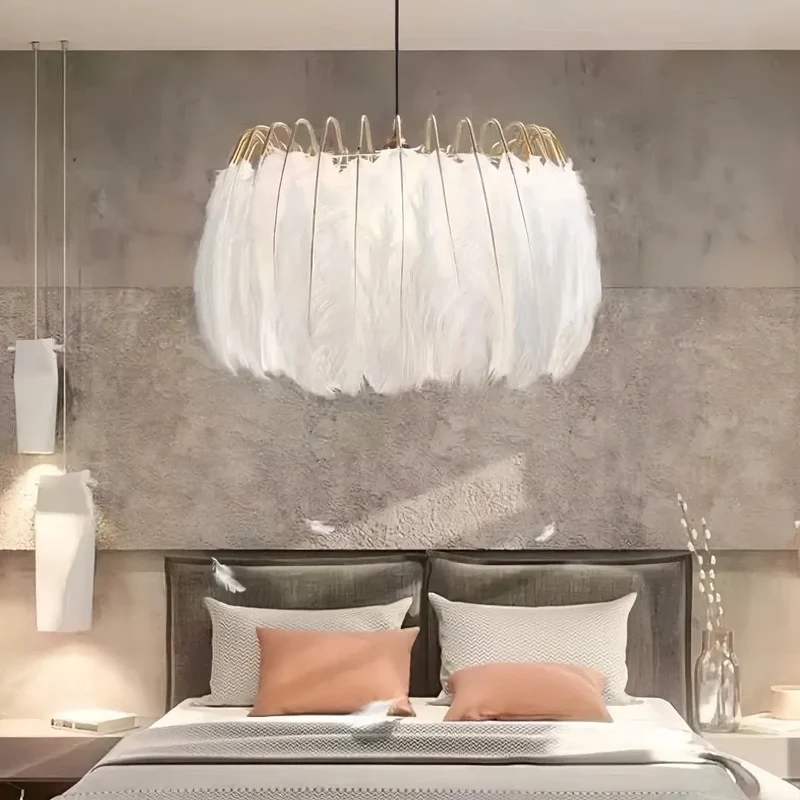 Feder-Pendelleuchte mit LED fürs Schlafzimmer