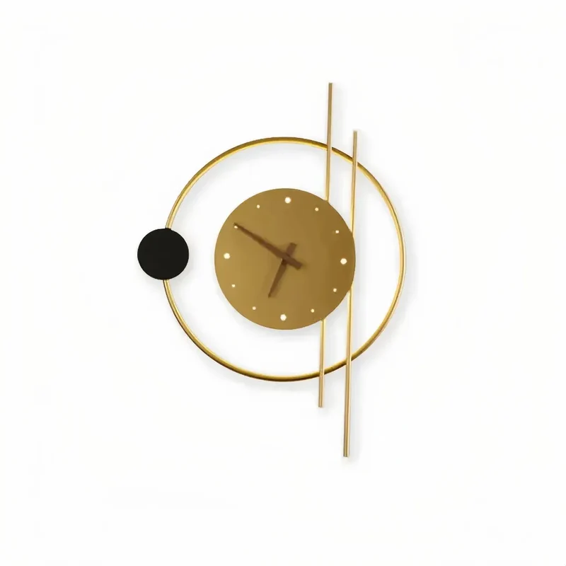 Moderne runde Wandleuchte mit Uhr für das Wohnzimmer