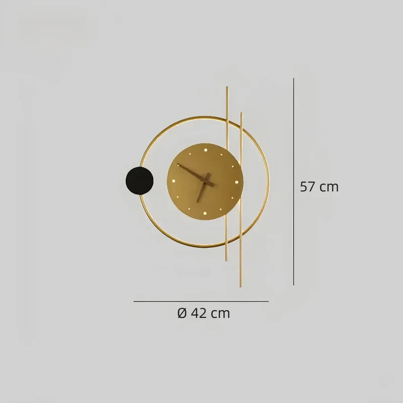 Moderne runde Wandleuchte mit Uhr für das Wohnzimmer