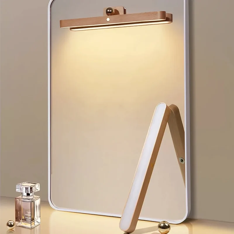 Kabellose Holz-Wandleuchte mit Akku & USB-Aufladung fürs Schlafzimmer