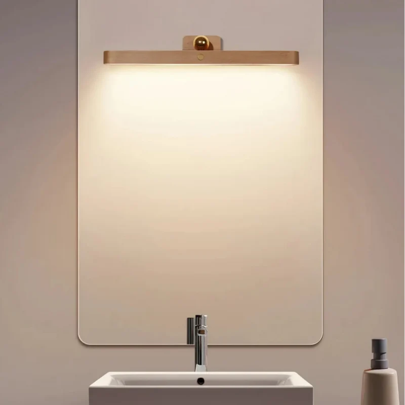 Kabellose Holz-Wandleuchte mit Akku & USB-Aufladung fürs Schlafzimmer