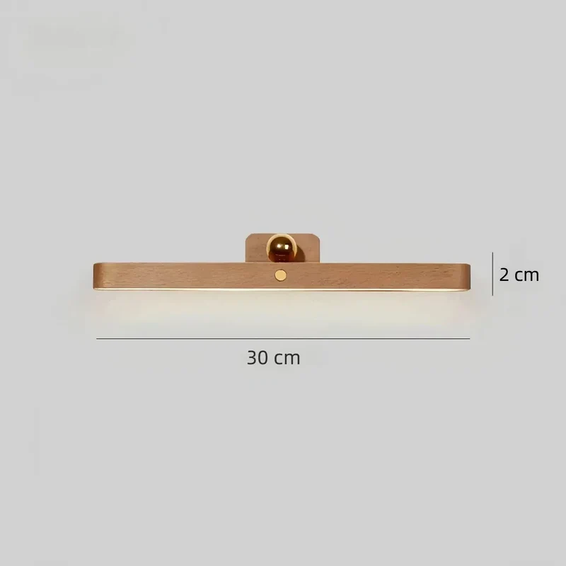 Kabellose Holz-Wandleuchte mit Akku & USB-Aufladung fürs Schlafzimmer