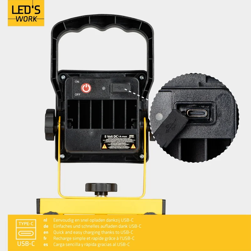 LED Wiederaufladbare Arbeitsleuchte 1200lm 6500K kaltweiß IP54 - LED's Work
