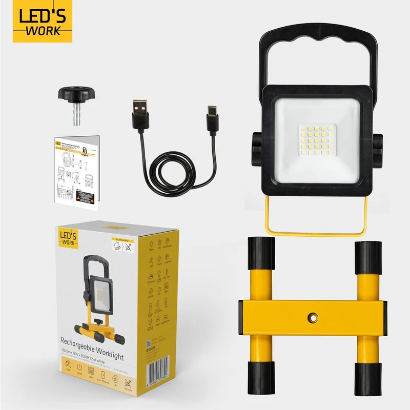 LED Wiederaufladbare Arbeitsleuchte 1200lm 6500K kaltweiß IP54 - LED's Work