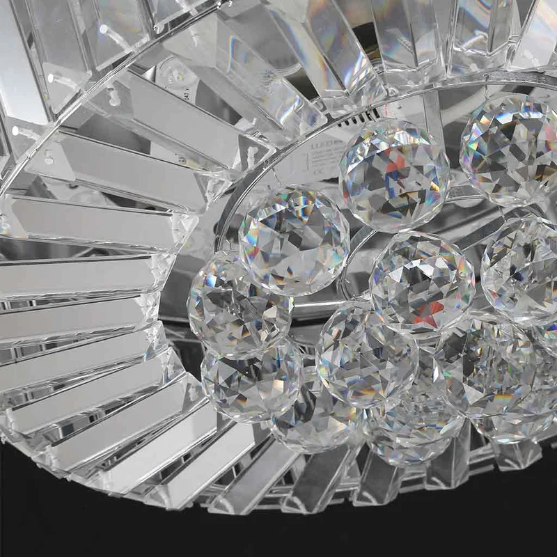 Ceiling Fan with Light Luxury Crystal 3 Blade Chrome, 42''/36"