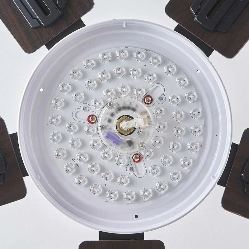 Ceiling Fan with Light Traditional Quiet Semi Flush Mount, 5 Wood Blades