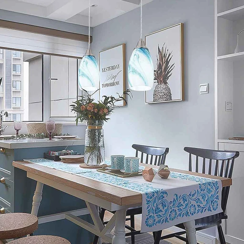 Pendant Light Minimalist Art Glass Marble for Dining Room/Kitchen
