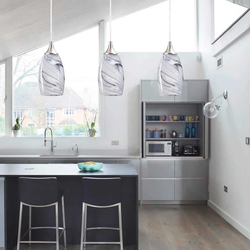 Pendant Light Minimalist Art Glass Marble for Dining Room/Kitchen