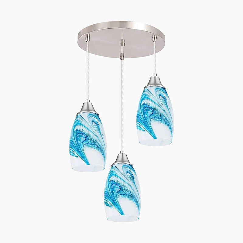 Pendant Light Minimalist Art Glass Marble for Dining Room/Kitchen