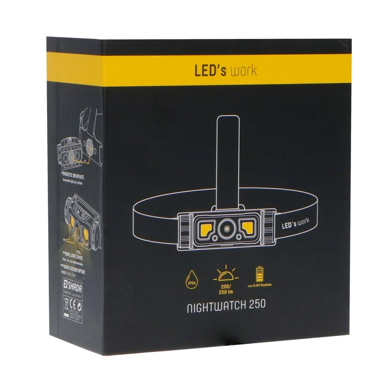 Professionelle batteriebetriebene LED-Stirnlampe mit Zoomfunktion – Wiederaufladbar – IP44 – Dimmbar – 250 lm