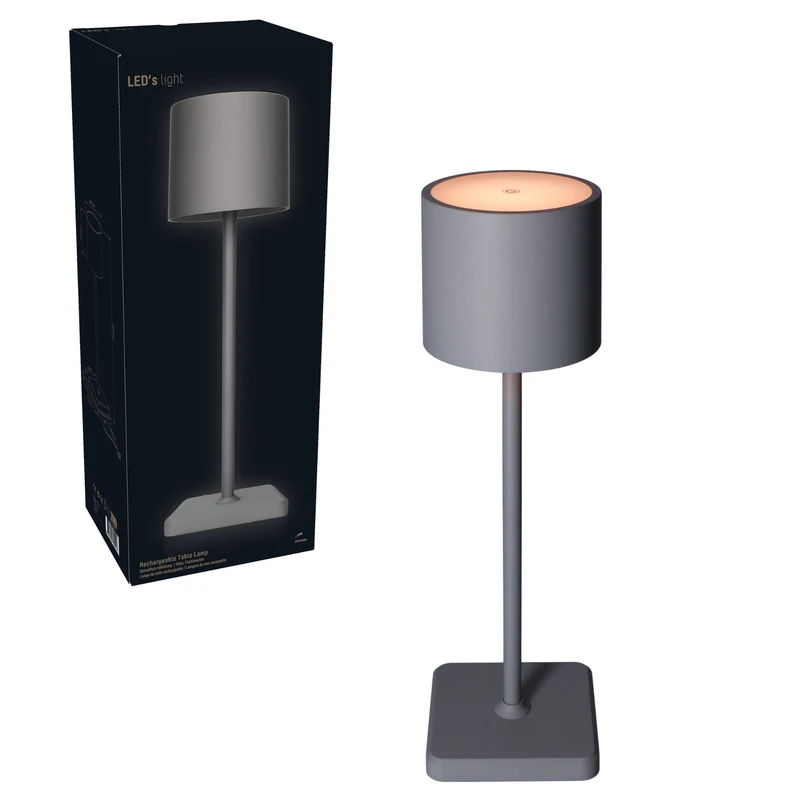 Akku LED-Tischleuchte grau dimmbar IP54 warm-neutral-kaltweiß Ladeschale - LED's Light