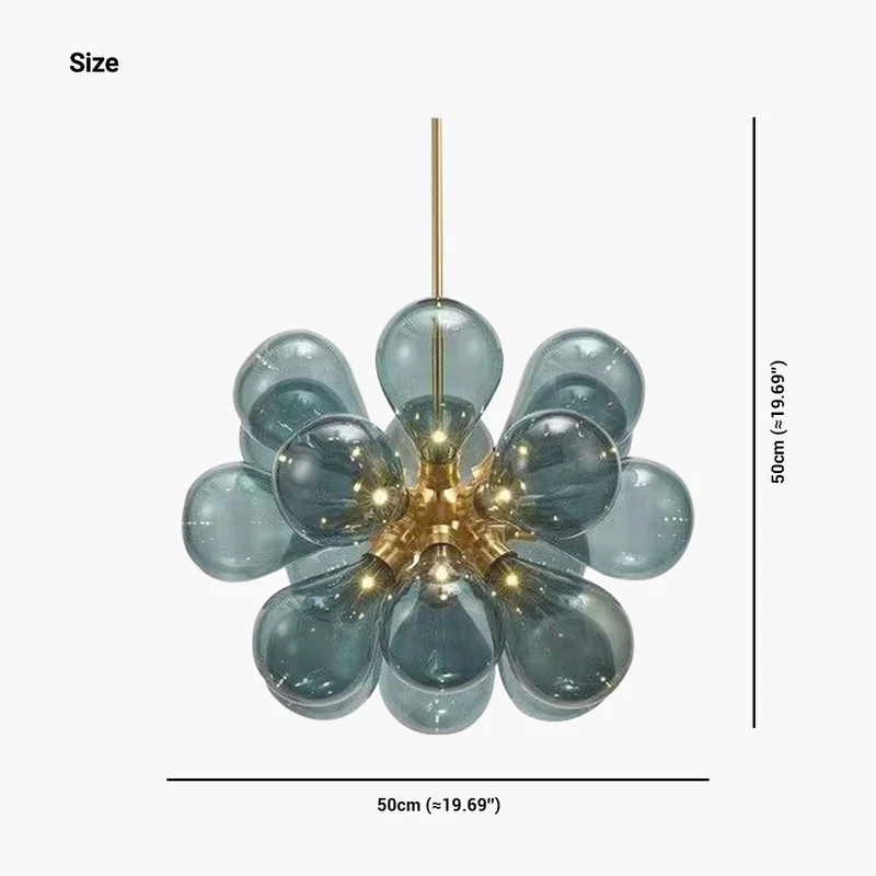 Chandelier Beautiful Modern Cluster Bubbles Glass Ball with 18 Lights, 2 Colors