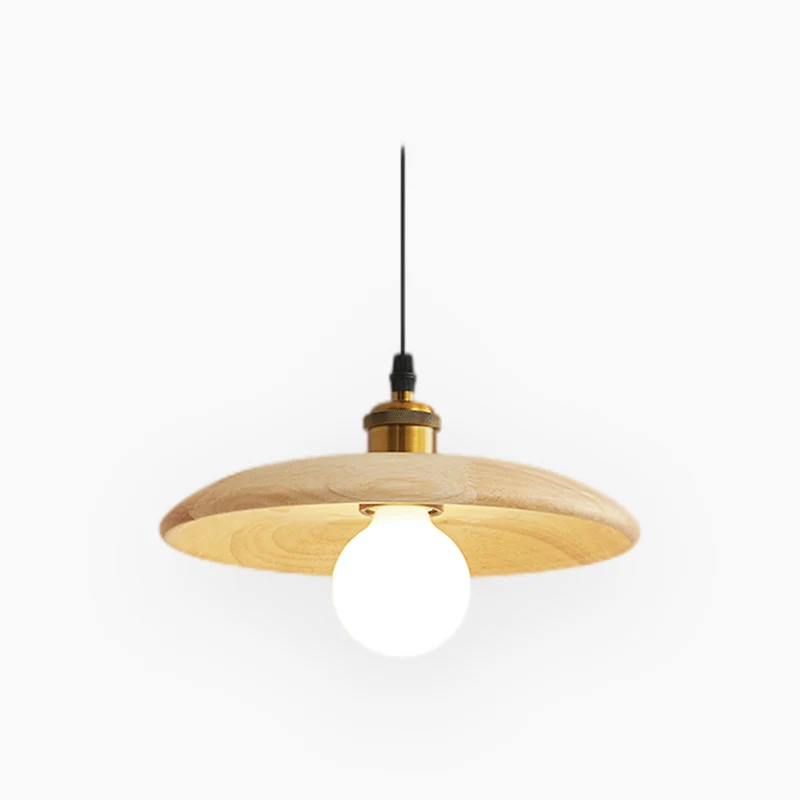 Hanging Pendant Light Japandi for Dining Room, Wood