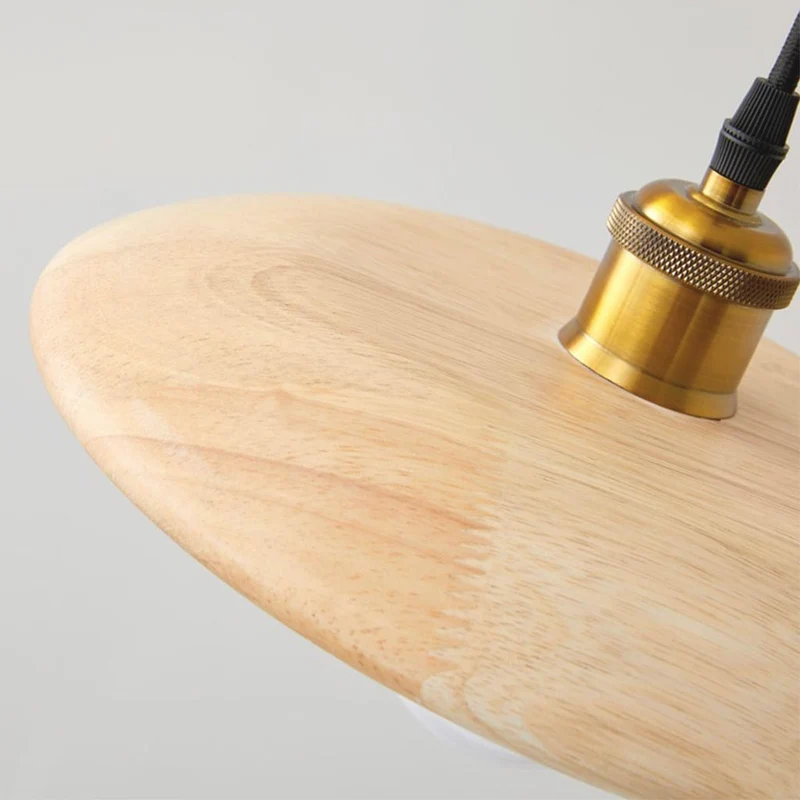 Hanging Pendant Light Japandi for Dining Room, Wood