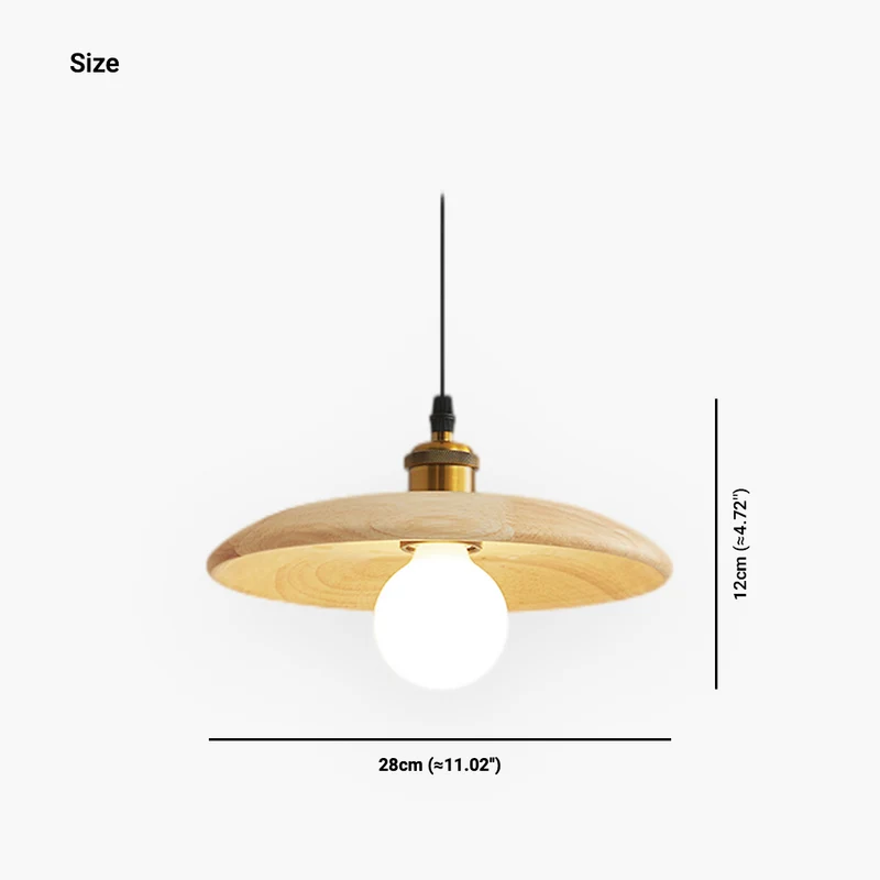 Hanging Pendant Light Japandi for Dining Room, Wood