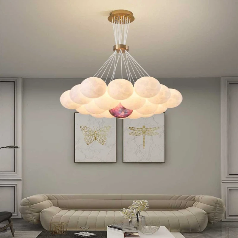 Bubble Chandelier Lighting Modern 3D Printed Balloon Globe Moon