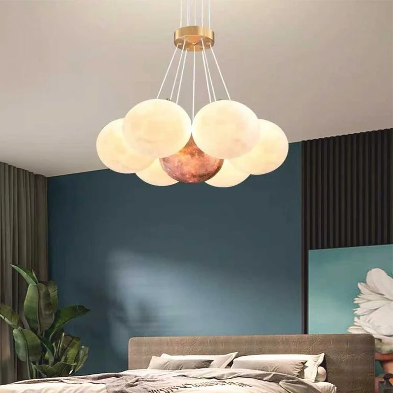 Bubble Chandelier Lighting Modern 3D Printed Balloon Globe Moon