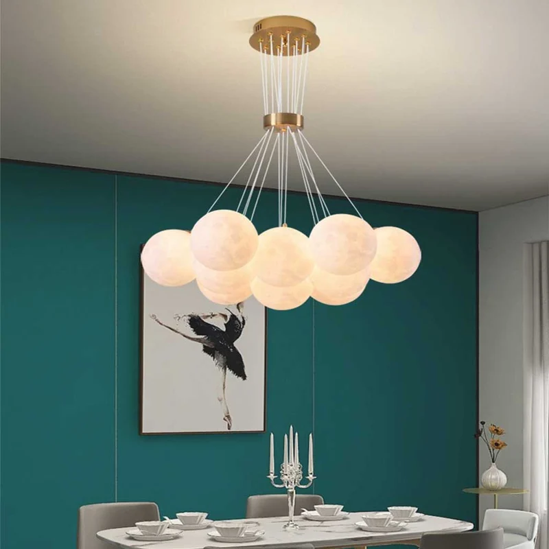 Bubble Chandelier Lighting Modern 3D Printed Balloon Globe Moon