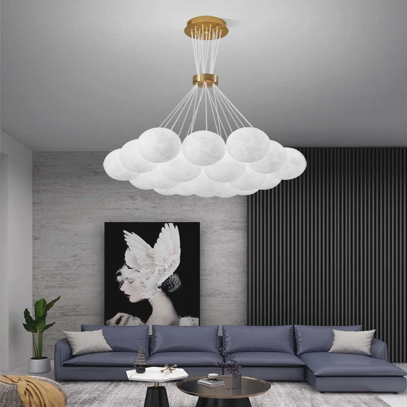 Bubble Chandelier Lighting Modern 3D Printed Balloon Globe Moon