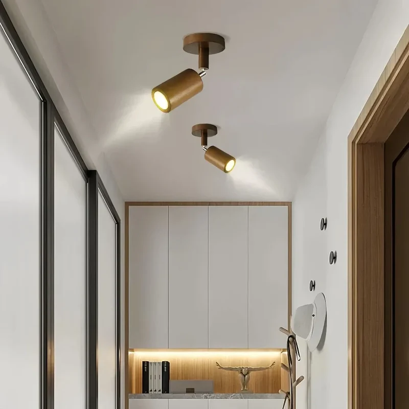 Deckenstrahler mit Holz im skandinavischen Stil für Flur