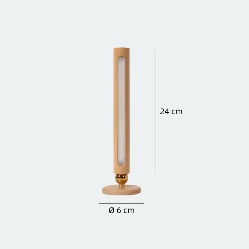 Kabellose Wandleuchte aus Holz ohne Bohren für Schlafzimmer im skandinavischen Stil