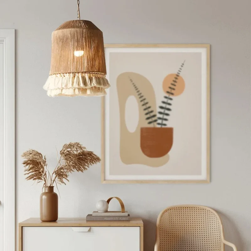 Boho Pendelleuchte aus Seil für Esszimmer
