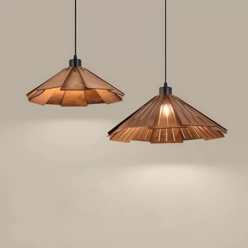 Skandinavische Pendelleuchte aus Holz mit Blumen Design für Esszimmer