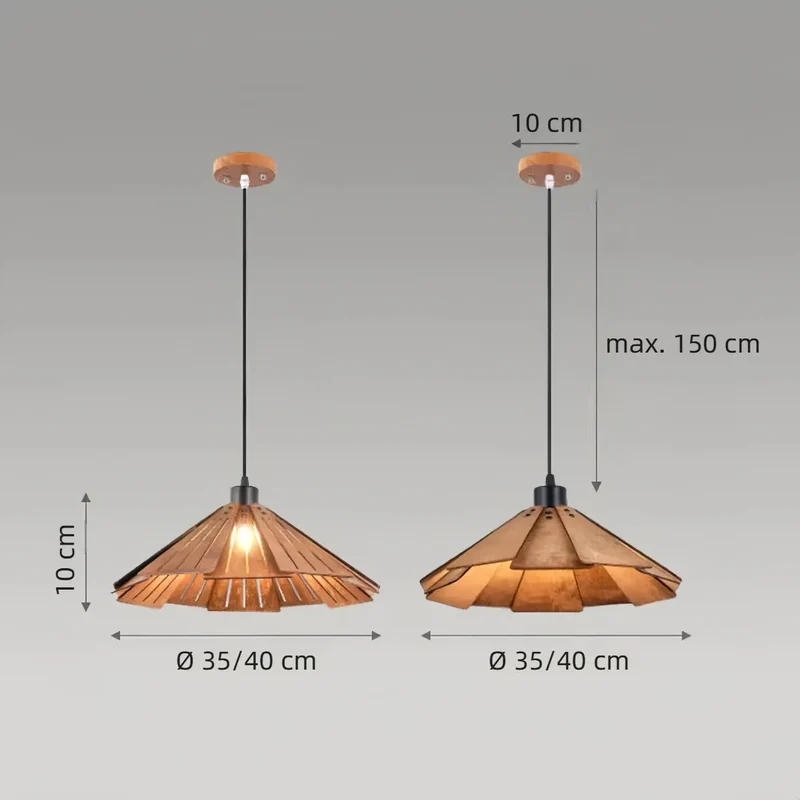 Skandinavische Pendelleuchte aus Holz mit Blumen Design für Esszimmer