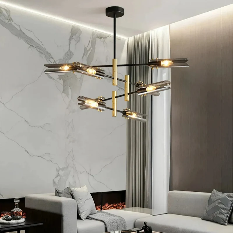 Moderner Sputnik Kronleuchter aus Metall und Glas für das Esszimmer